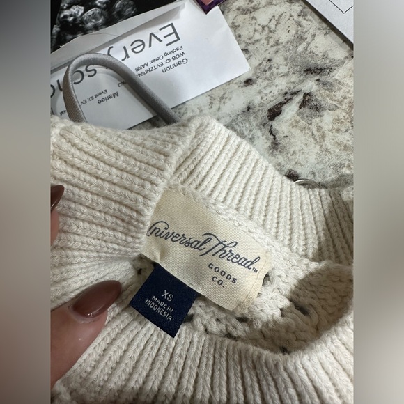 NWT Women's Openwork Halter Crewneck Sweater Tank - Universal Thread™ - Picture 6 of 8